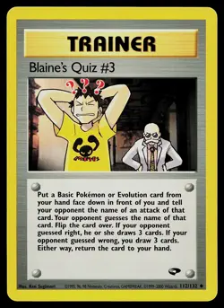 Pokemon Card - Blaine's Quiz #3 Gym Challenge 112/132 Uncommon - Image 1