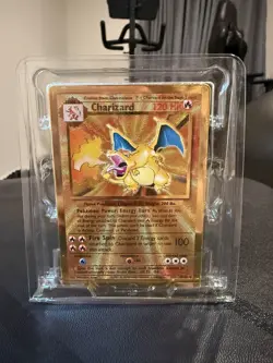 Pokemon TCG Charizard 4/102 Gold Metal Celebrations Ultra Premium Card NM - Image 1
