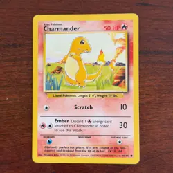 Charmander 46/102 Common Base Set 4th Print 1999-2000 UK Pokemon Card - Image 1