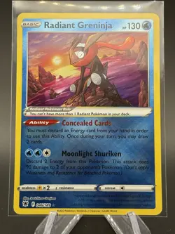 Pokemon TCG Radiant Greninja Sword & Shield Astral Radiance Holo Card 046/189 - Image 1