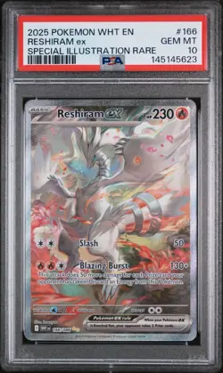 2025 POKEMON WHT EN-WHITE FLARE SPECIAL ILLUSTRATION RARE RESHIRAM EX PSA 10 - Image 1