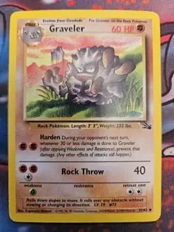 Pokemon TCG - Graveler - 37/62 - Fossil - Regular - Lightly Played - Image 1