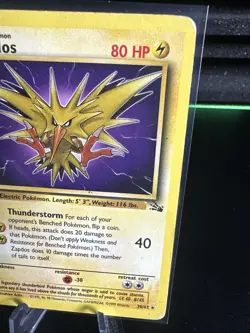 Pokemon TCG Zapdos 30/62 Fossil Unlimited Non-Holo Rare - Image 3