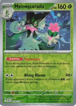 Meowscarada Reverse Holo 018/159 Rare SV09: Journey Together NM Pokemon - Image 1
