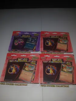 4 Pokemon Mega Evolution Ascended Heroes Tech Sticker packs 3 Charmander 1Gastly - Image 1