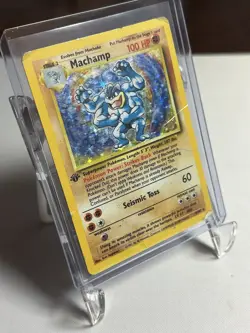 Pokemon TCG Machamp Base Set 1st Edition 8/102 Cosmos Holo - Image 2