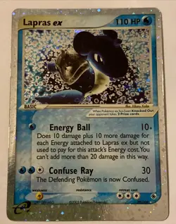 Pokemon TCG Card ex Ruby & Sapphire Lapras ex 99/109 Holo Ultra Rare - Image 1