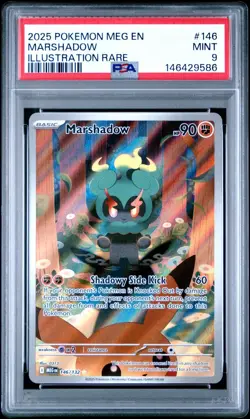 2025 POKEMON MEG EN-MEGA EVOLUTION ILLUSTRATION RARE #146 MARSHADOW PSA 9 - Image 1