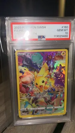 2023 POKEMON SWORD & SHIELD CROWN ZENITH #160 FULL ART/PIKACHU PSA 10 - Image 2