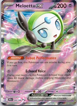 Meloetta ex 044/086 Double Rare Black Bolt Pokemon Near Mint - Image 1