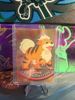 Growlithe #58 Pokemon Topps Series 1 Flames Holo Foil 1999 Near Mint LP - Image 1