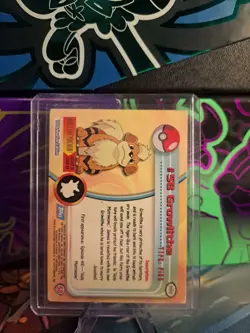 Growlithe #58 Pokemon Topps Series 1 Flames Holo Foil 1999 Near Mint LP - Image 3