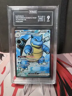 TAG 9 Blastoise ex Full Art 184/165 Sv: Pokemon 151 Holo | Graded Pokemon - Image 1