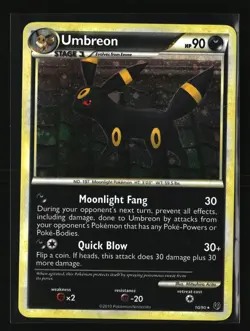 Pokemon UMBREON 10/90 Holo Rare (2010 HeartGold SoulSilver) LP/Light Play - Image 1