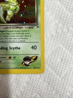 2000 Pokemon Gym Challenge Rocket’s Scyther Holo 13/132 Free Shipping - Image 4