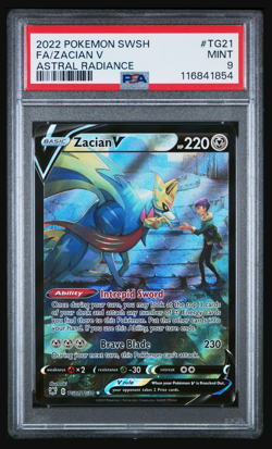 POKEMON 2022 Astral Radiance Full Art ZACIAN V #TG21 PSA 9 Mint RARE - Image 1