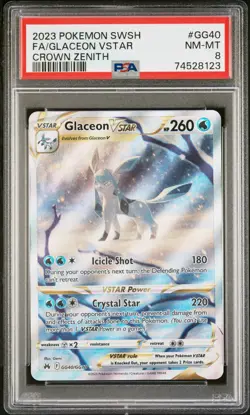 Fa/Glaceon Vstar 2023 Pokemon Sword And Shield Crown Zenith #GG40 PSA 8 - Image 1