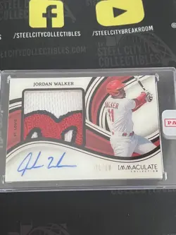 2023 Immaculate Jordan Walker Prospect Patch Jersey Auto 1/10 Cardinals - Image 1
