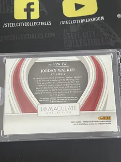 2023 Immaculate Jordan Walker Prospect Patch Jersey Auto 1/10 Cardinals - Image 2