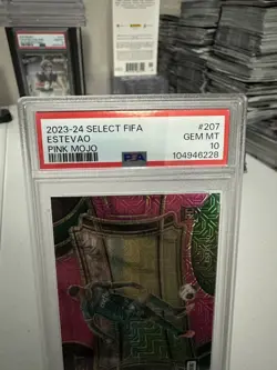 2023-24 Select FIFA Estevao Pink Mojo /199 PSA 10 Palmeiras RC - Image 3