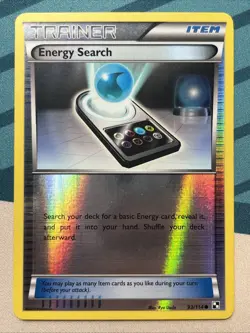 Pokemon Card - Energy Search - Reverse Holo (93/114) Black & White Base Set NM - Image 1