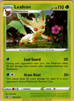 Leafeon Promo SWSH: Sword & Shield Promo Cards SWSH191 NM Holo - Image 1