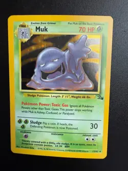 Pokemon TCG Muk Holo Rare Card 13/62 Fossil Set, WOTC 1999, MP Vintage 13/62 - Image 2