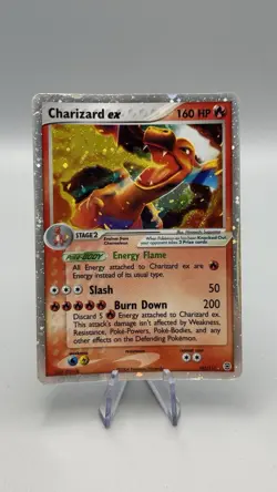 Charizard ex 105/112 FireRed LeafGreen Holo Pokemon Card Damaged Crease - Image 1