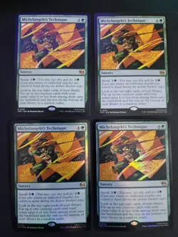 Michelangelo's Technique (2 Foil & 2 Non) Rare MTG Ninja Turtles - Image 1