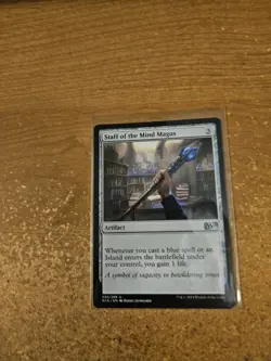 MAGIC THE GATHERING MAGIC 2015 UNCOMMON STAFF OF THE MIND MAGUS LIGHTLY PLAYED - Image 1