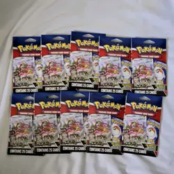10 PACKS MYSTERY Pokemon TCG Sealed Pack w/ Foil Card MJ Holding Company 2024 - Image 1