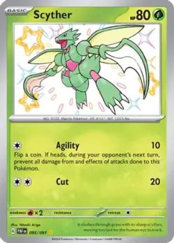 1x Scyther - 095/091 - Shiny Rare NM-Mint Pokemon SV04.5 - Paldean Fates - Image 1