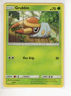 GRUBBIN SUN & MOON SET POKEMON CARD 16/30 LP - Image 1