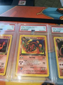 LOT Pokemon Rocket 1st Edition Dark Charizard/Dark Charmeleon/Charmander (PSA 5) - Image 4