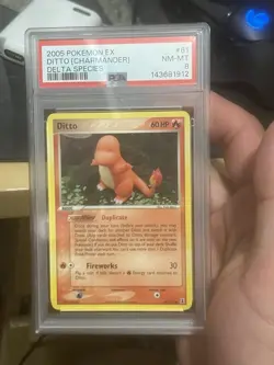 2005 POKEMON EX DELTA SPECIES #61 DITTO [CHARMANDER] PSA 7 - Image 1