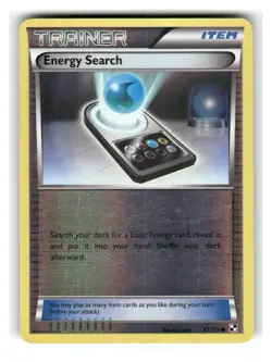 Energy Search 93/114 Common Black & White Pokemon Reverse Holo Lightly Played - Image 1