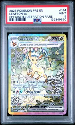 2025 POKEMON PRE EN-PRISMATIC EVOLUTIONS #144 LEAFEON EX PSA 9 - Image 1