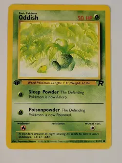 Oddish -1st Edition- TEAM ROCKET Regular Common Pokemon PKMN 63 LP - Image 1