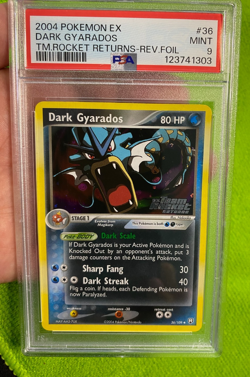 2004 Pokemon EX Team Rocket Returns Dark Gyarados Reverse Foil 36/109 PSA 9 - Image 1