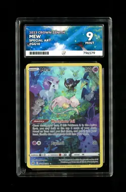 Pokemon Mew Gg10 Crown Zenith: Galarian Gallery Holo Ace Graded 9 ref373 - Image 1