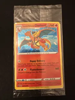 Pokemon TCG Special Delivery Charizard SWSH075 Holo Promo Card Sealed - Image 2