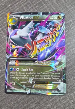 Mega M Latios EX Roaring Skies Ultra Rare Holo Pokemon Card NM - Image 1