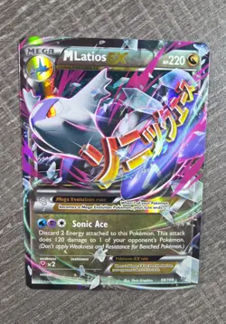 Mega M Latios EX Roaring Skies Ultra Rare Holo Pokemon Card NM - Image 3