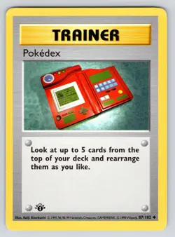 LP Pokemon Card - 1st Edition Pokedex Base Set (Shadowless) 87/102 - Image 1
