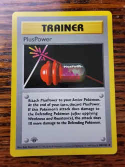 Pokemon TCG Original Base Set PlusPower Trainer Card 84/102 1st Edition - Image 1