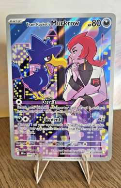 Pokemon Cards Team Rocket's Murkrow 200/182 Destined Rivals Illustration Rare NM - Image 1