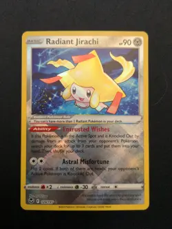 Pokemon Radiant Jirachi 120/195 Silver Tempest Ultra Rare Holo - Image 1