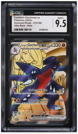 2025 😺 Pokemon SV Destined Rivals DRI EN Cynthia's Garchomp ex #215/182 CGC-9.5 - Image 1