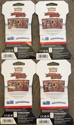 Pokemon TCG Scarlet & Violet Destined Rivals Full Art 4 Booster Packs Sleeved - Image 2