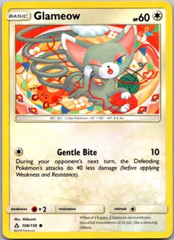 Glameow 108/156 Common Ultra Prism Pokemon Lightly Played - Image 1